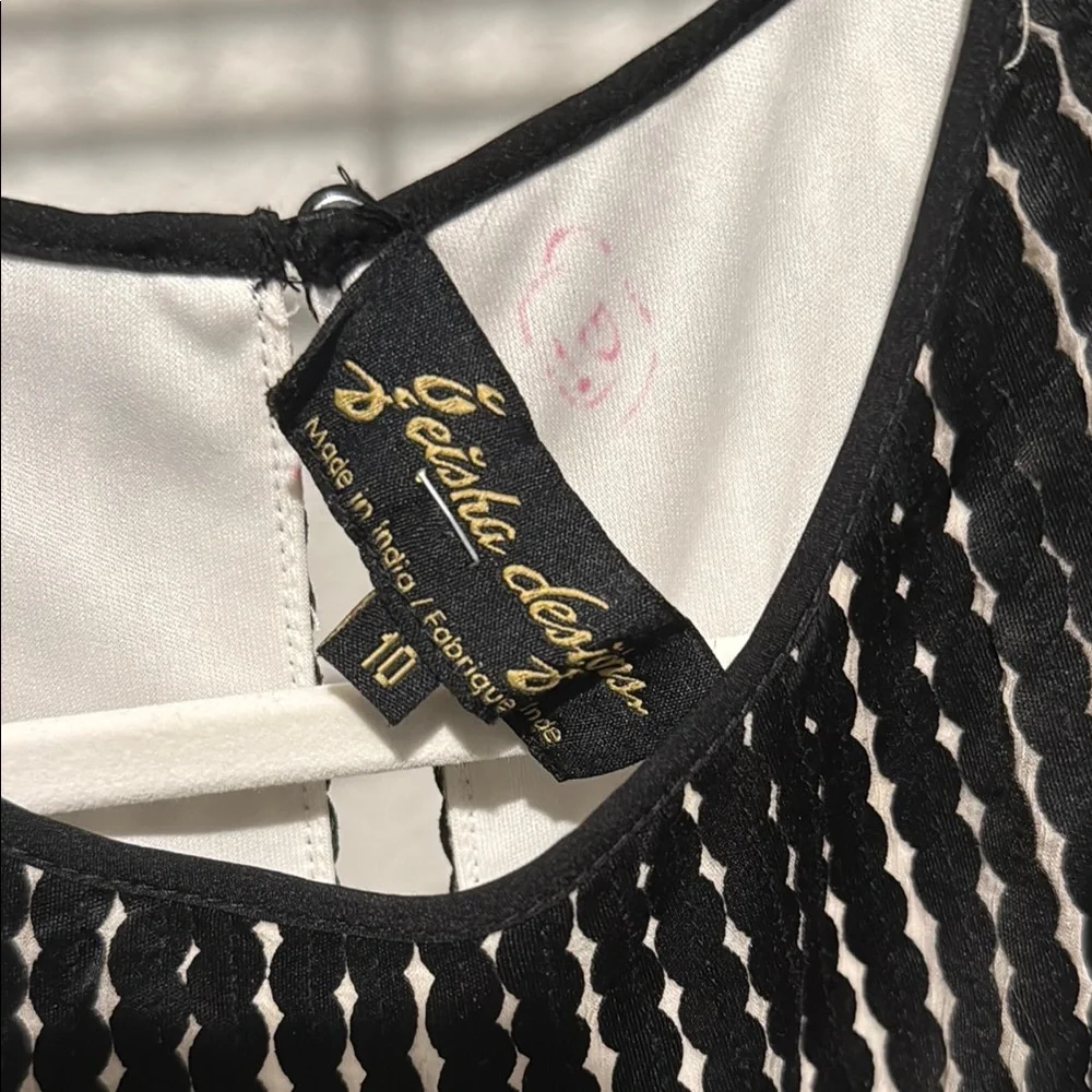 Anthropologie Black and White Halter Mini Sundress - Picture 2 of 3
